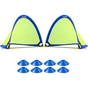 Pop up Soccer Net Soccer Goal for Kid Set of 2 Portable 210D Oxford w/ 8 Marker